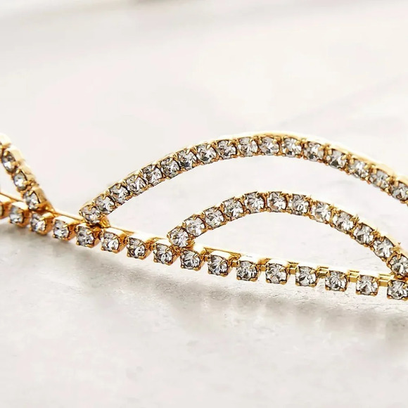 Anthropologie Jennifer Behr Elisabetta Tiara 12K Plated Gold - Picture 3 of 10